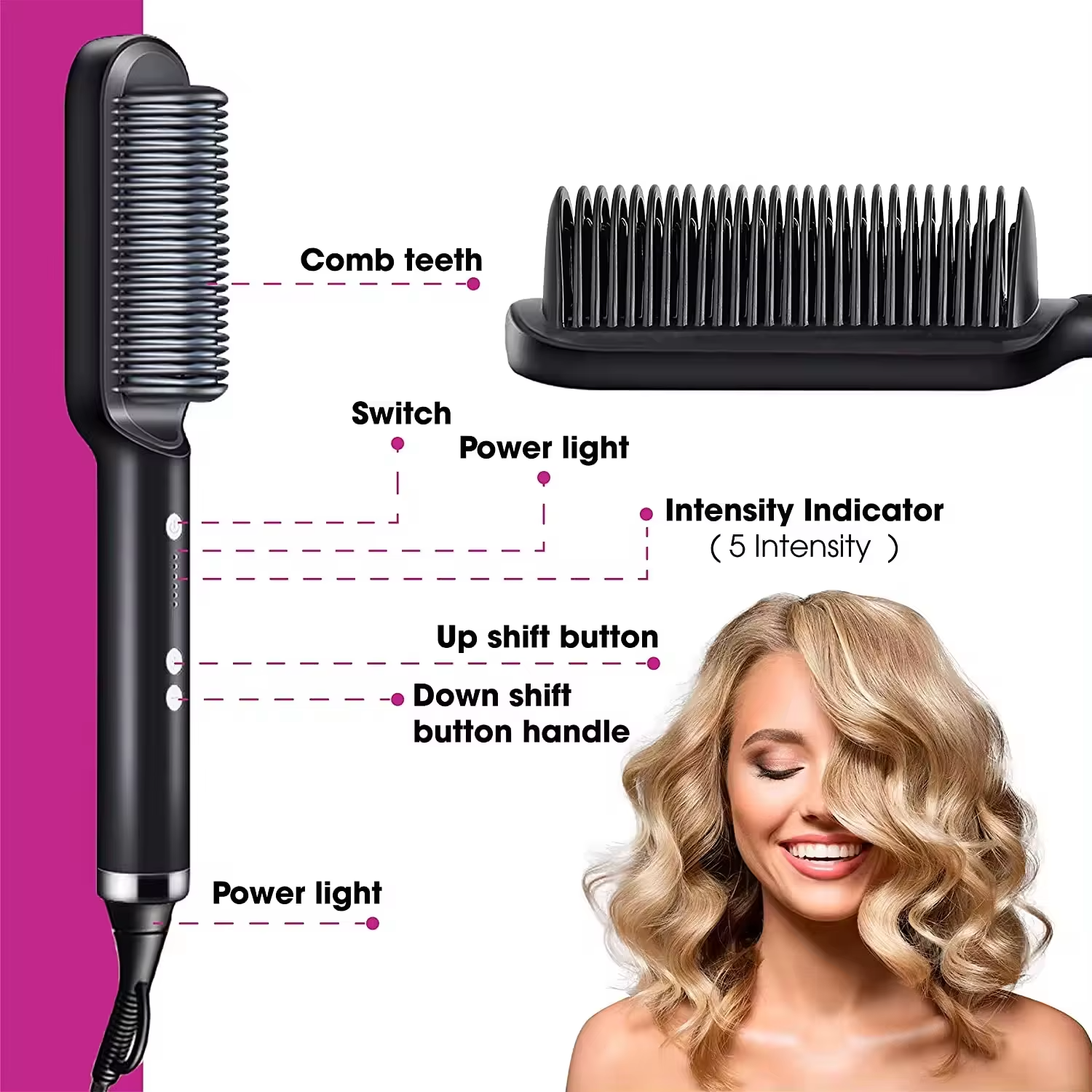 Portable Hair Straightener Brush